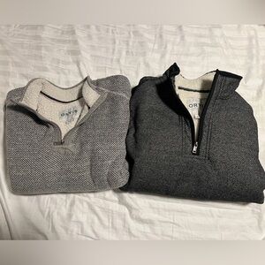 Pair of Men’s XL Orvis Fleece Quarter Zips